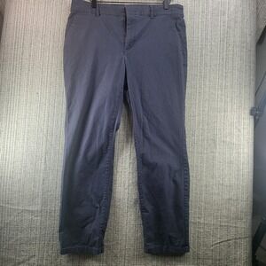 LOFT Pants Womens 12 Gray Chino‎ Ankle Straight Stretch Casual Work Office